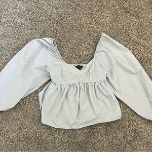 Baby Blue Peplum Blouse